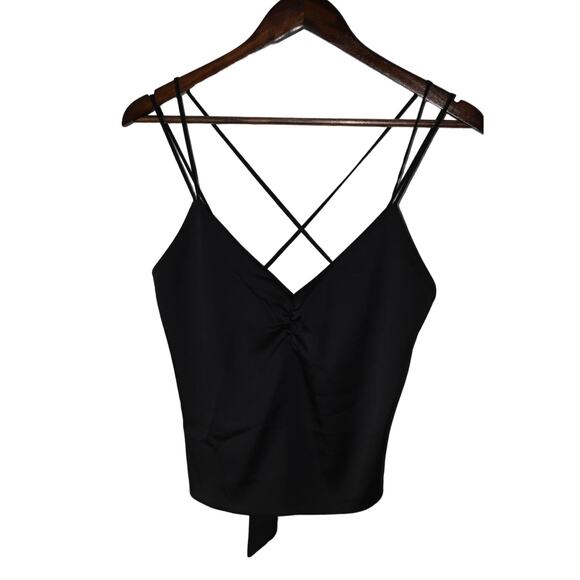Express Black Crop Tank with Tie Back Size S - Picture 1 of 4
